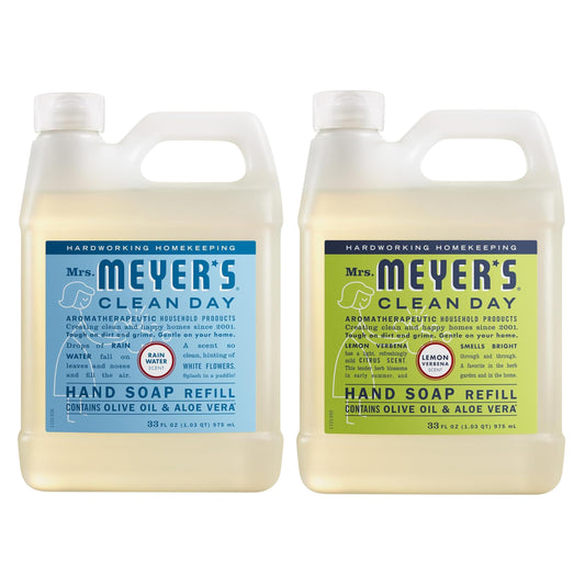 Mrs. MEYER'S CLEAN DAY Hand Soap Refill Scent Variety Pack 2 CT (Lemon Verbena + Rain Water)