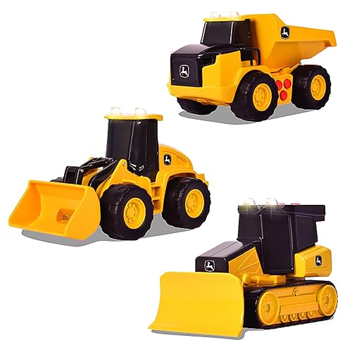 John Deere 3-Pack Set Realistic Lights and Sound 5" Farm Construction Vehicles