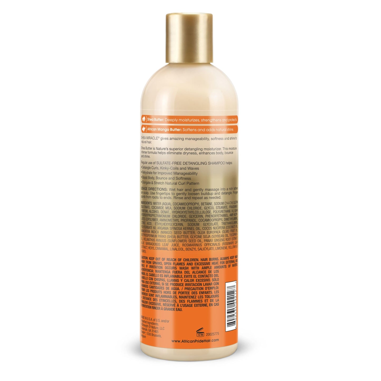 African Pride Shea Butter Miracle Detangling Shampoo, 12 Ounce