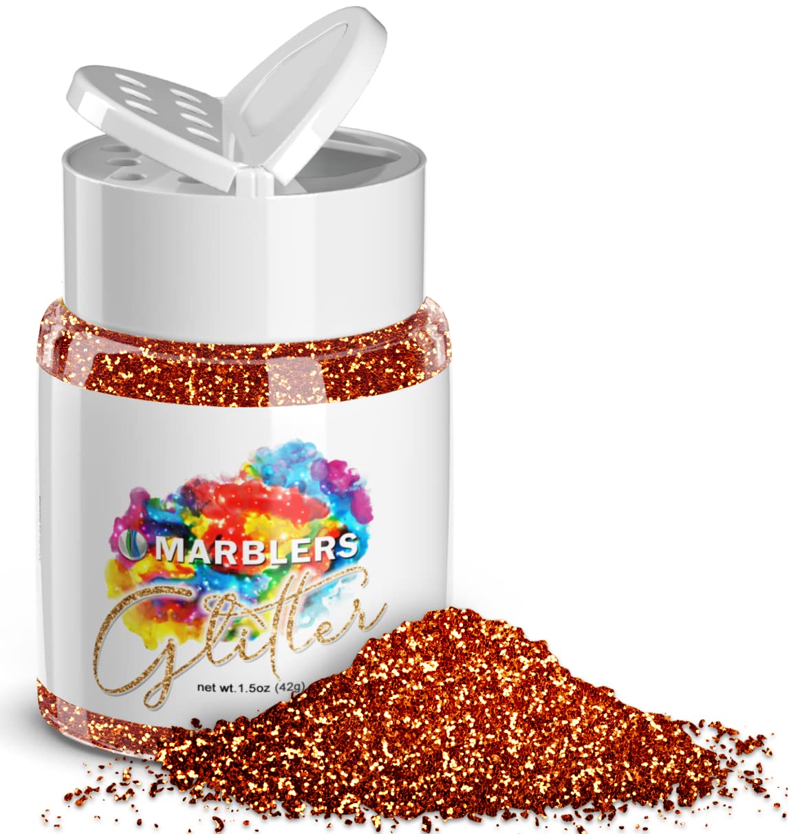 MARBLERS Twinkle Glitter [Copper] 1.5oz (42g) | Fine | Non-Toxic, Vegan, Cruelty-Free | Face, Body, Eyeshadow, Hair, Festival, Party Makeup | Nail
