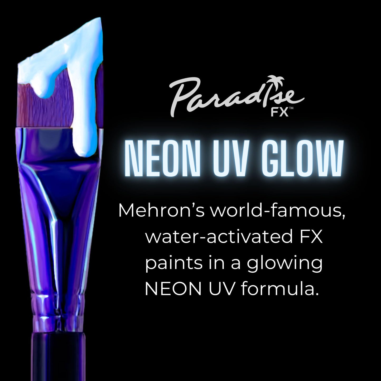 Mehron Paradise FX UV Neon Glow - Neon UV Dark Matter 1.4 oz | Water Activated Black Light UV Paint for Raves, Costumes, SFX, Halloween, Stage