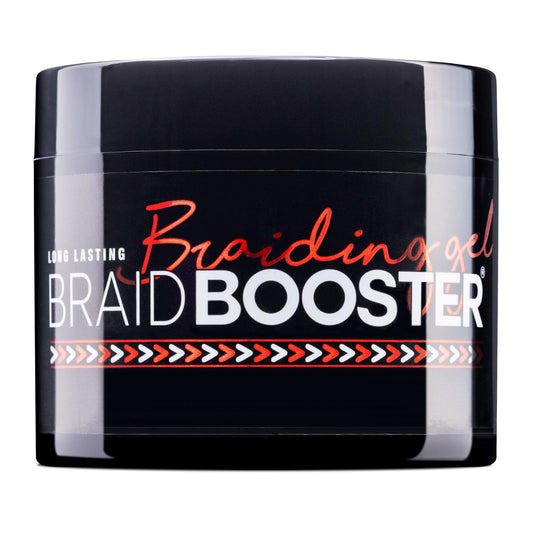 Style Factor Braid Booster Braiding Gel - Strong Hold & Conditioning Shine Hair Gel with Seaweed Extract - for Braids, Twists and Locs - 7.25 oz (Red)