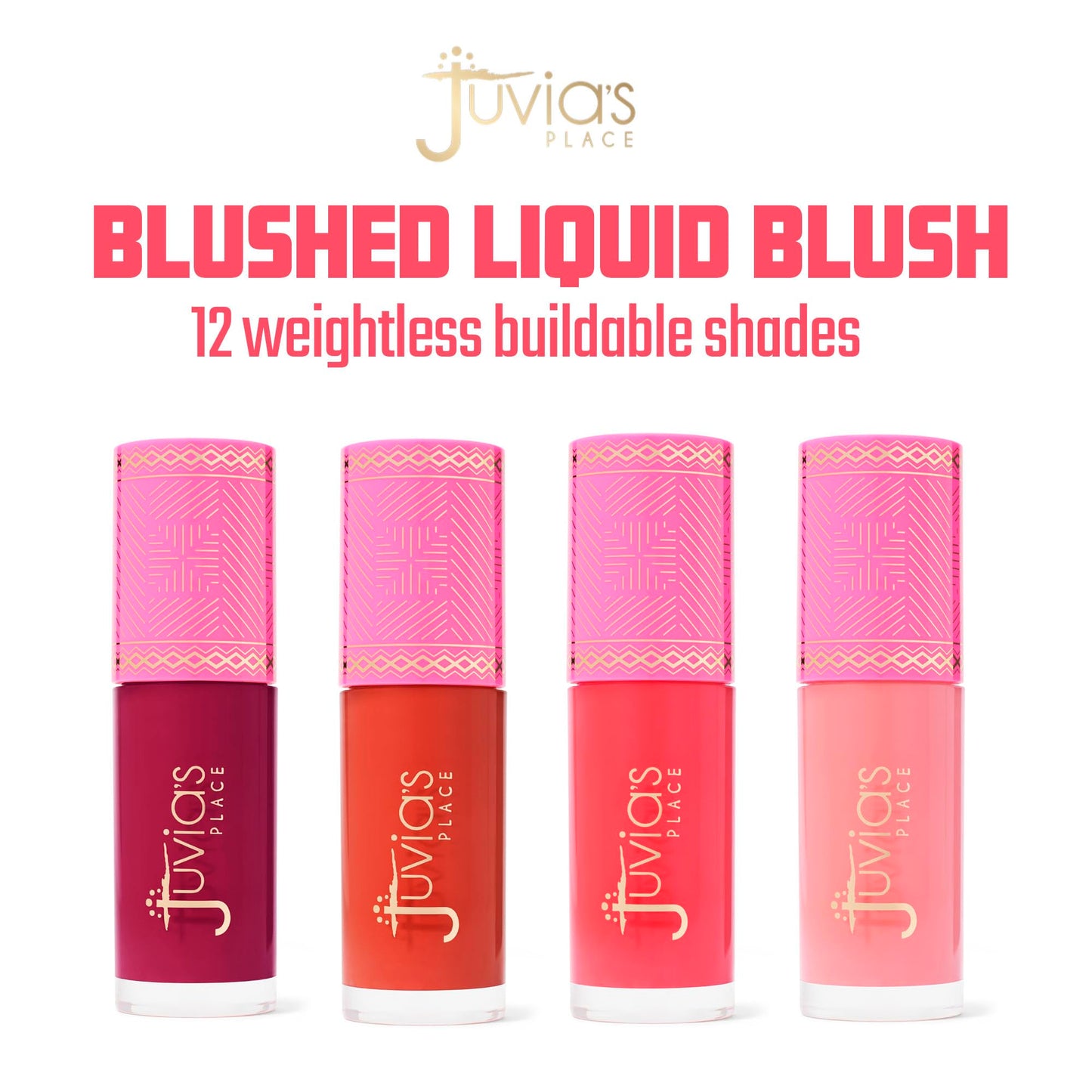 Juvia's Place Blushed Liquid Blush SweetBerries - Dewy Tint Cheeks Makeup Glow Pigment Effortless Beauty Long Lasting Cosmetics Soft Creamy Natural