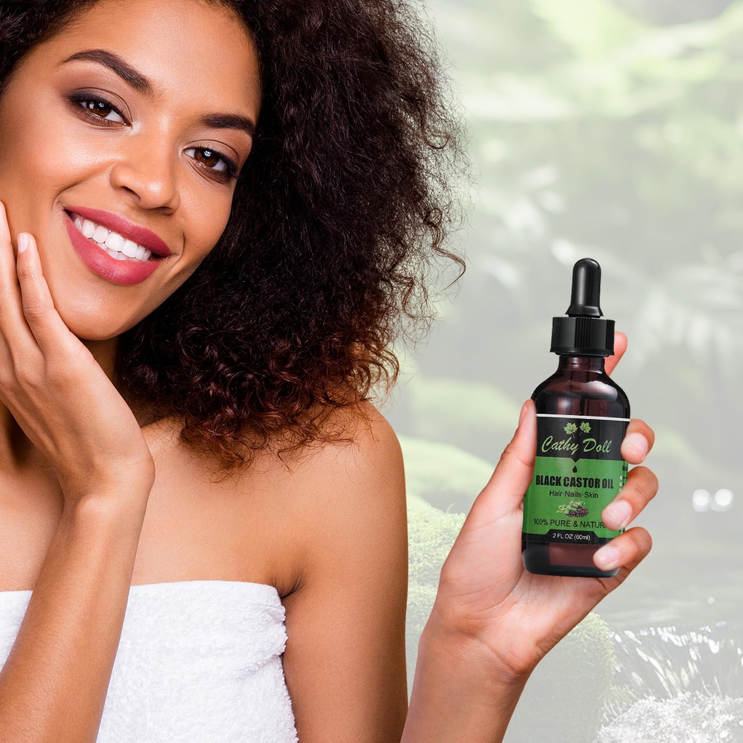 Jamaican Black Castor Oil Organic Cold Pressed Castor Oil For Hair 100% Pure Natural Castor Oil For Eyelashes Eyebrows (2 oz)