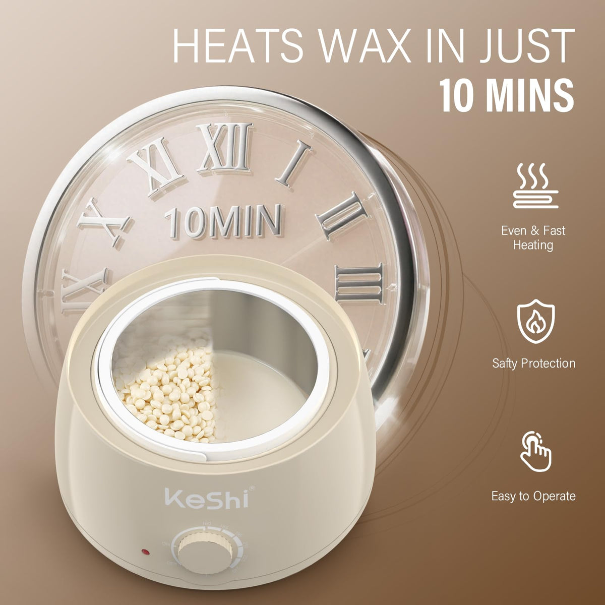 KeShi Waxing Kit, Painless Hair Removal Wax Warmer with 6 Bags Wax Beans(Ivory) Beauty and Personal Care KeShi