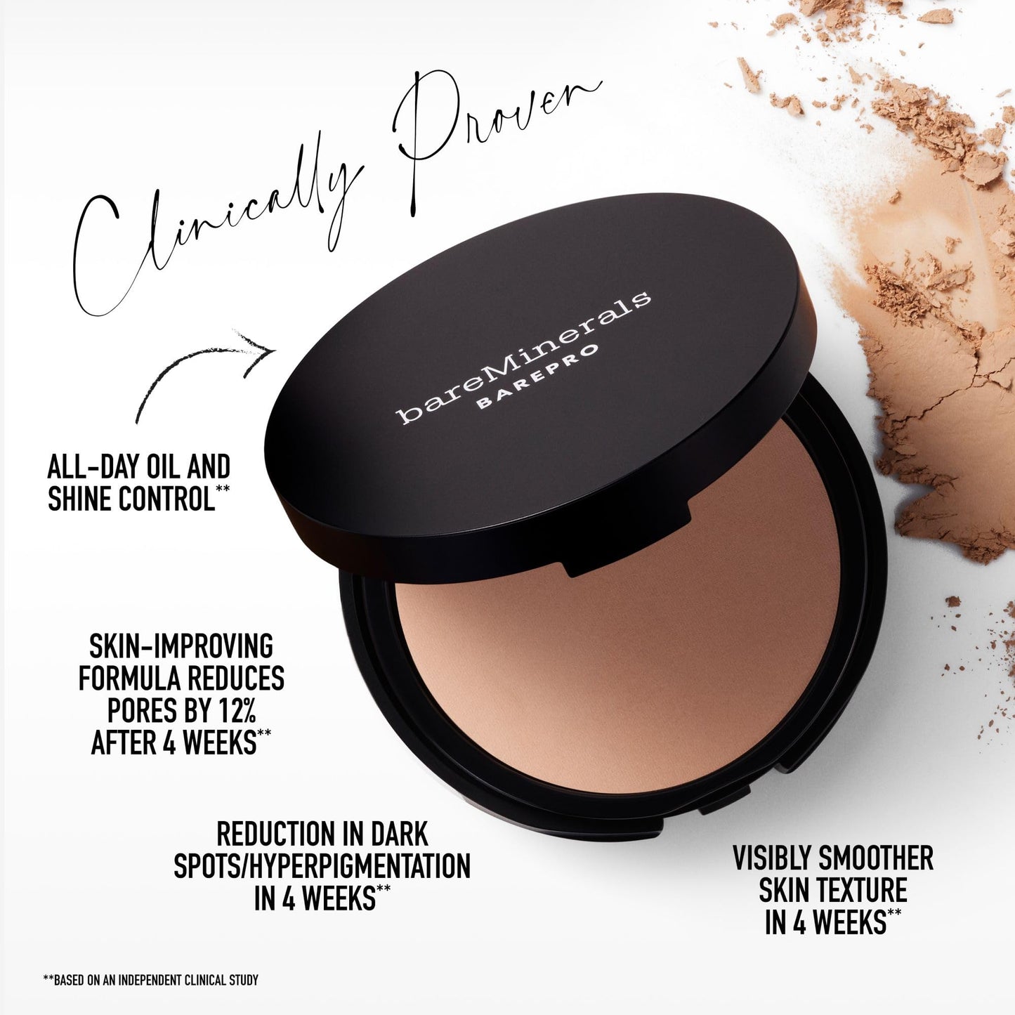bareMinerals Barepro 24HR Skin-Perfecting Powder Foundation, Matte Pressed Powder Foundation Full Coverage with Plant-Based Squalene, Oil Control Beauty and Personal Care bareMinerals