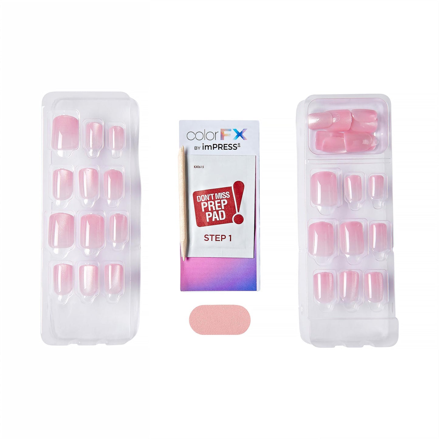 KISS colorFX by imPRESS Valentine’s Day Press On Nails, ‘Cherished’, Pink Short Squoval, IMPROVED adhesive, Up to 10-Day Hold, Nail Kit Includes 30 Beauty & Personal Care imPRESS