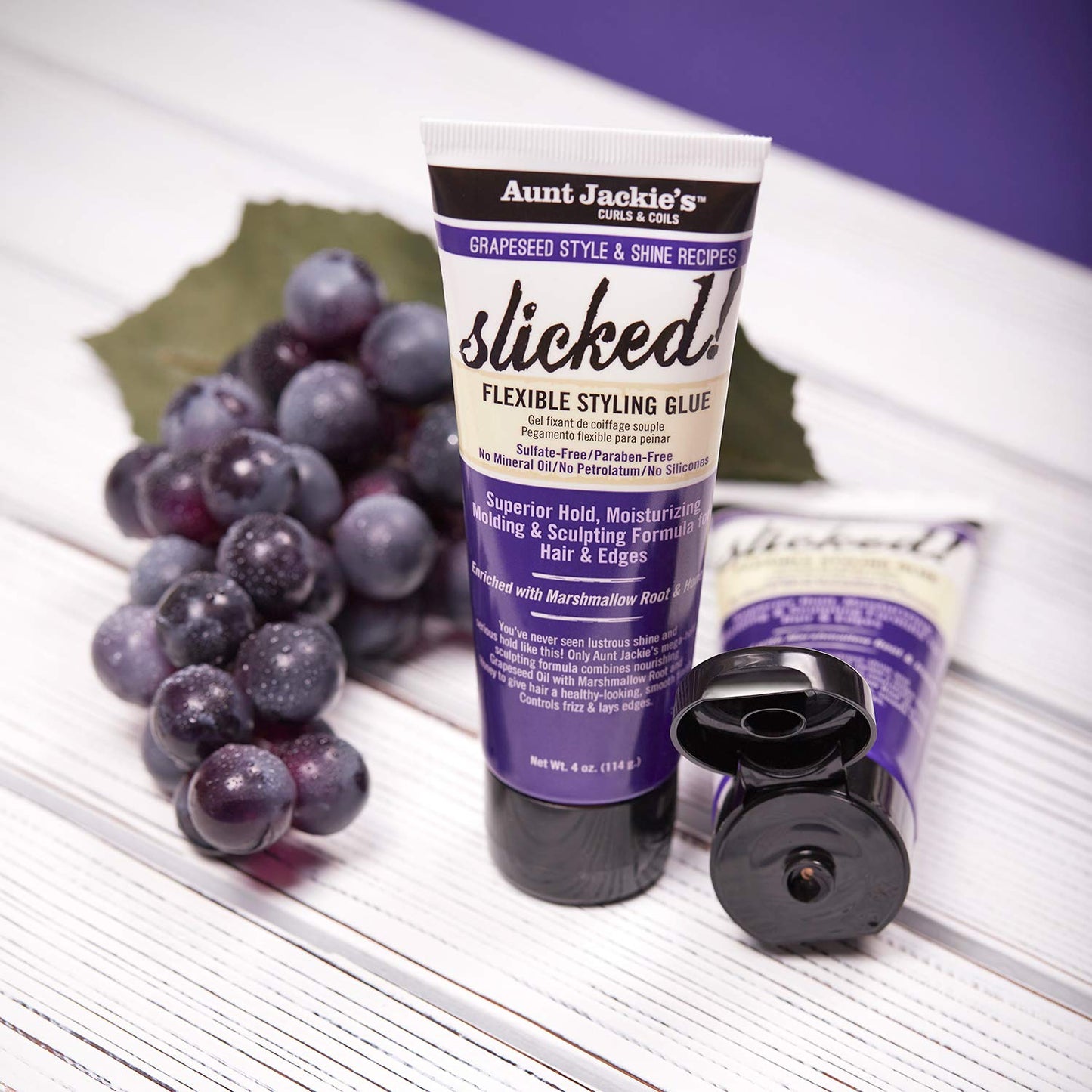 Aunt Jackie's Grapeseed Style and Shine Recipes Slicked Flexible Hair Styling Glue, Superior Hold, 4 Ounce Beauty and Personal Care Aunt Jackie's