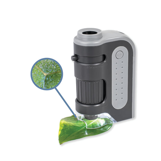 Carson MicroBrite Plus 60x-120x LED Pocket Microscope – Mini Handheld STEM Toy for Students & Science Labs (MM-300)