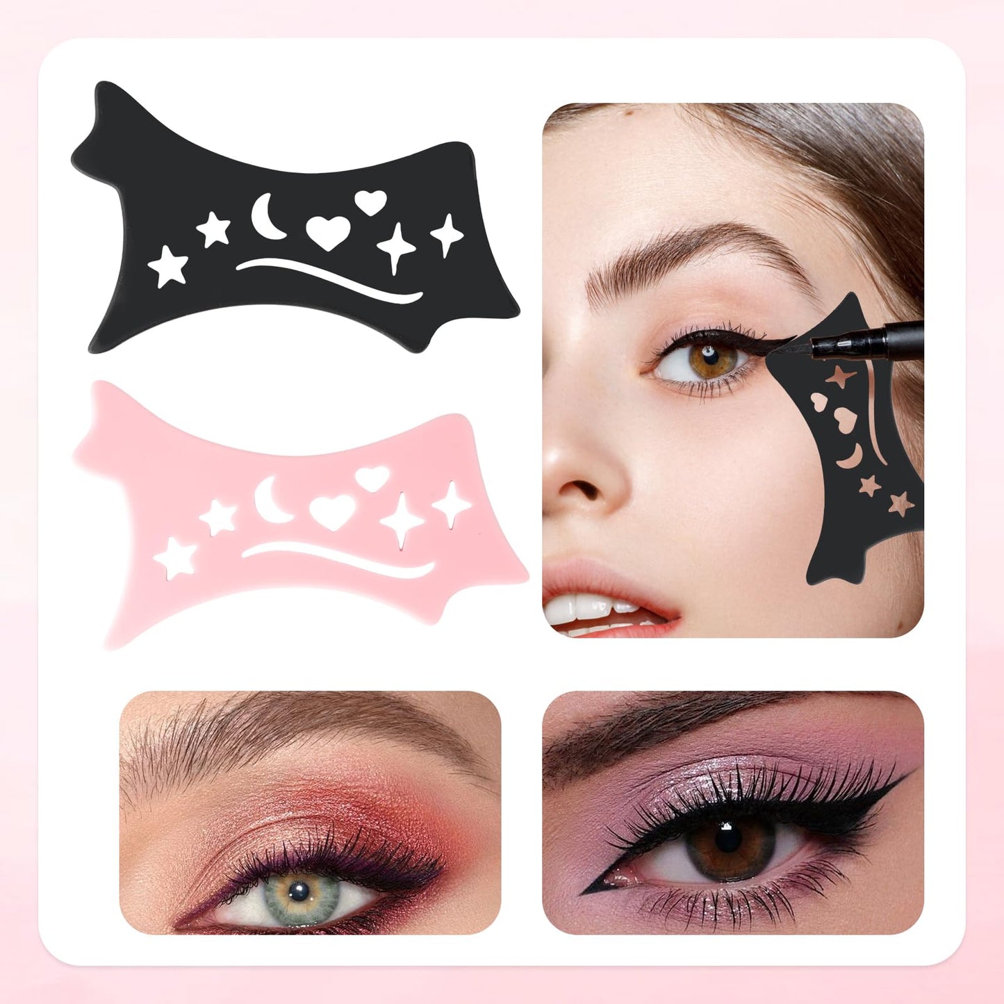 2 PCS Eyetour Eyeshadow Tool, Eyeshadow Assistant, Eyeshadows Stencils for Eyes, Perfect Eyeliner and Eyeshadows Application for Women Quick Make-Up