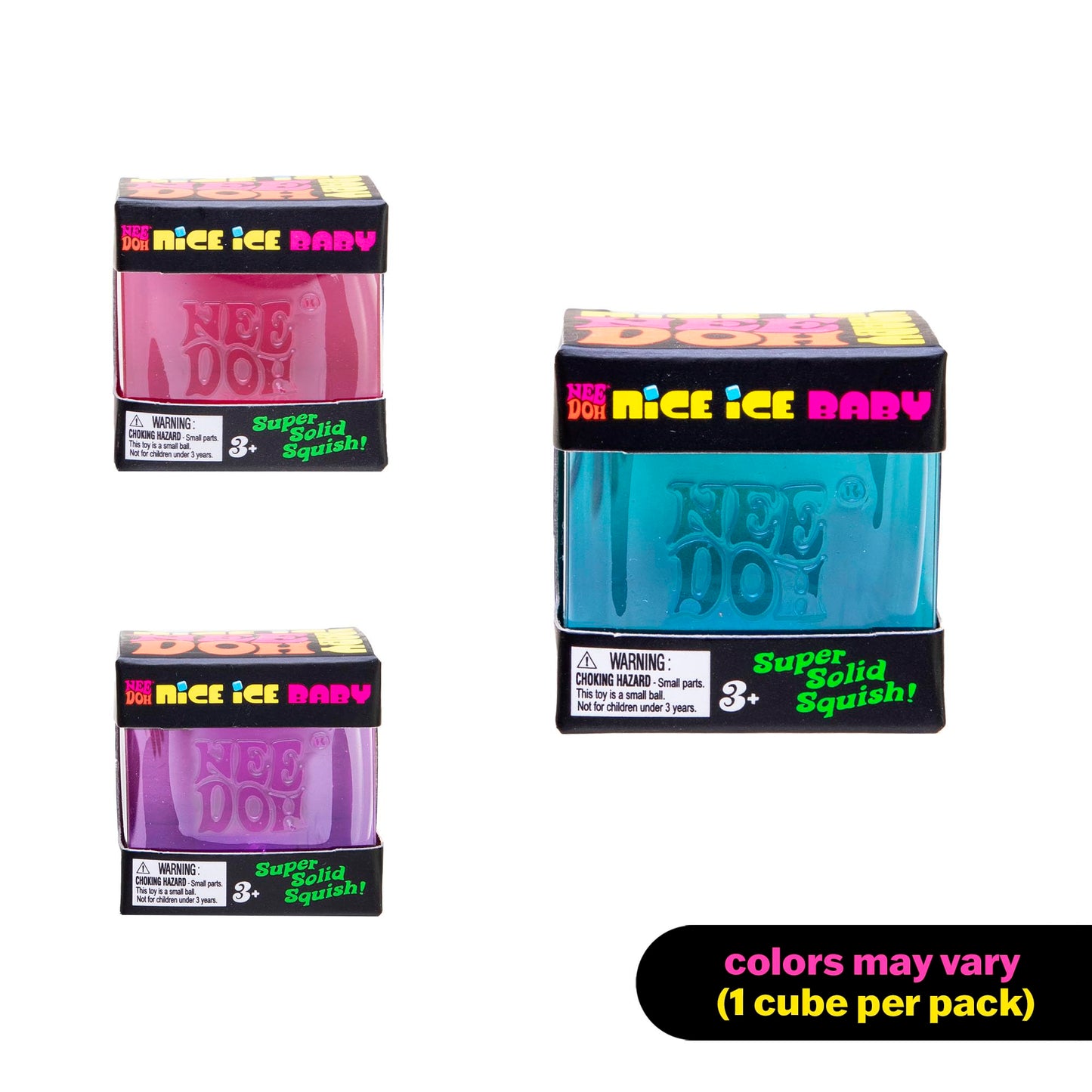 Schylling NeeDoh Nice Ice Baby - Sensory Squeeze Toy - Super Solid Squish - 1.25" Wide - Color May Vary (Pack of 1)