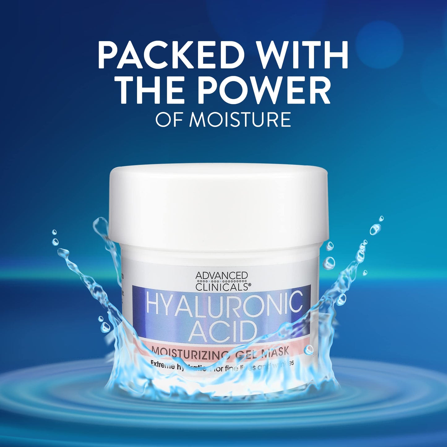 Advanced Clinicals Hyaluronic Acid Gel Facial Mask Skin Care Treatment, Brightening, Hydrating Anti Aging Face Mask & Moisturizer Helps Transform Dry