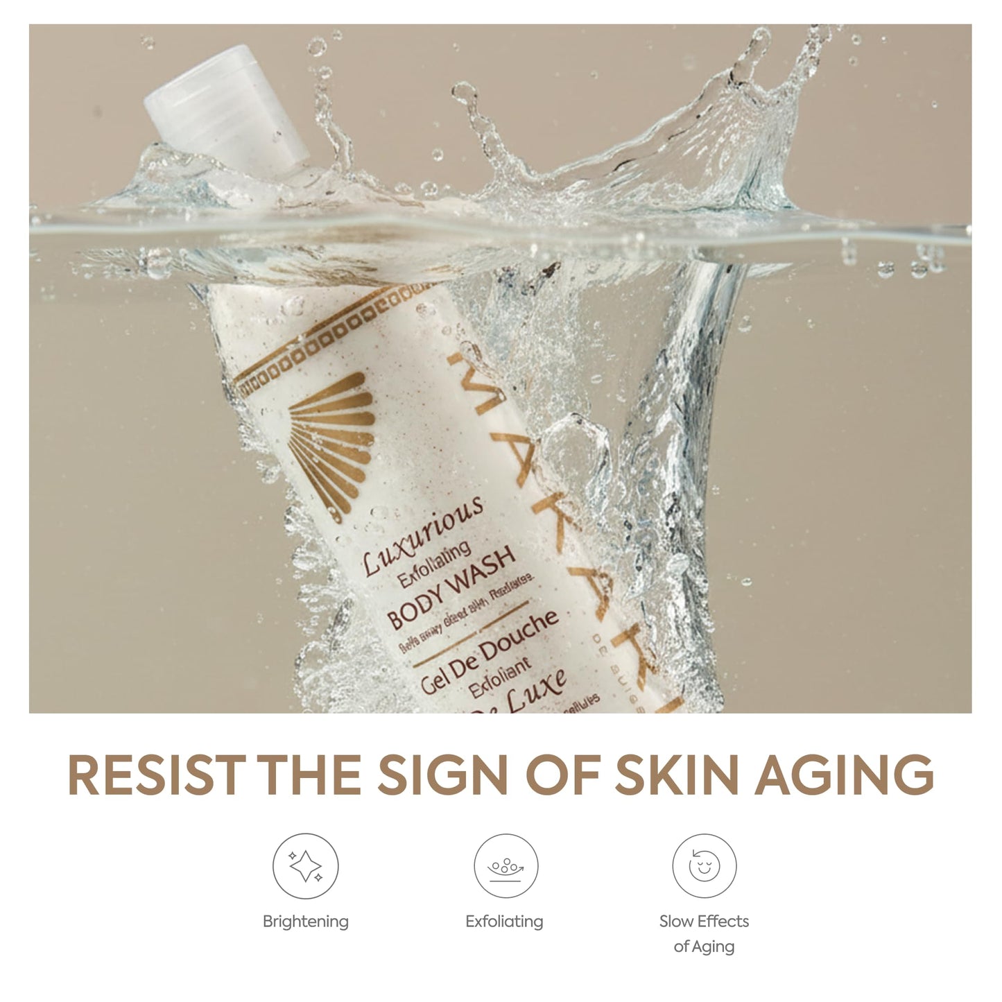 Makari Classic Luxurious Exfoliating Body Wash (500 ml) | Brightening & Exfoliating Body Cleanser | Removes Dead Skin Cells & Unclogs Pores |