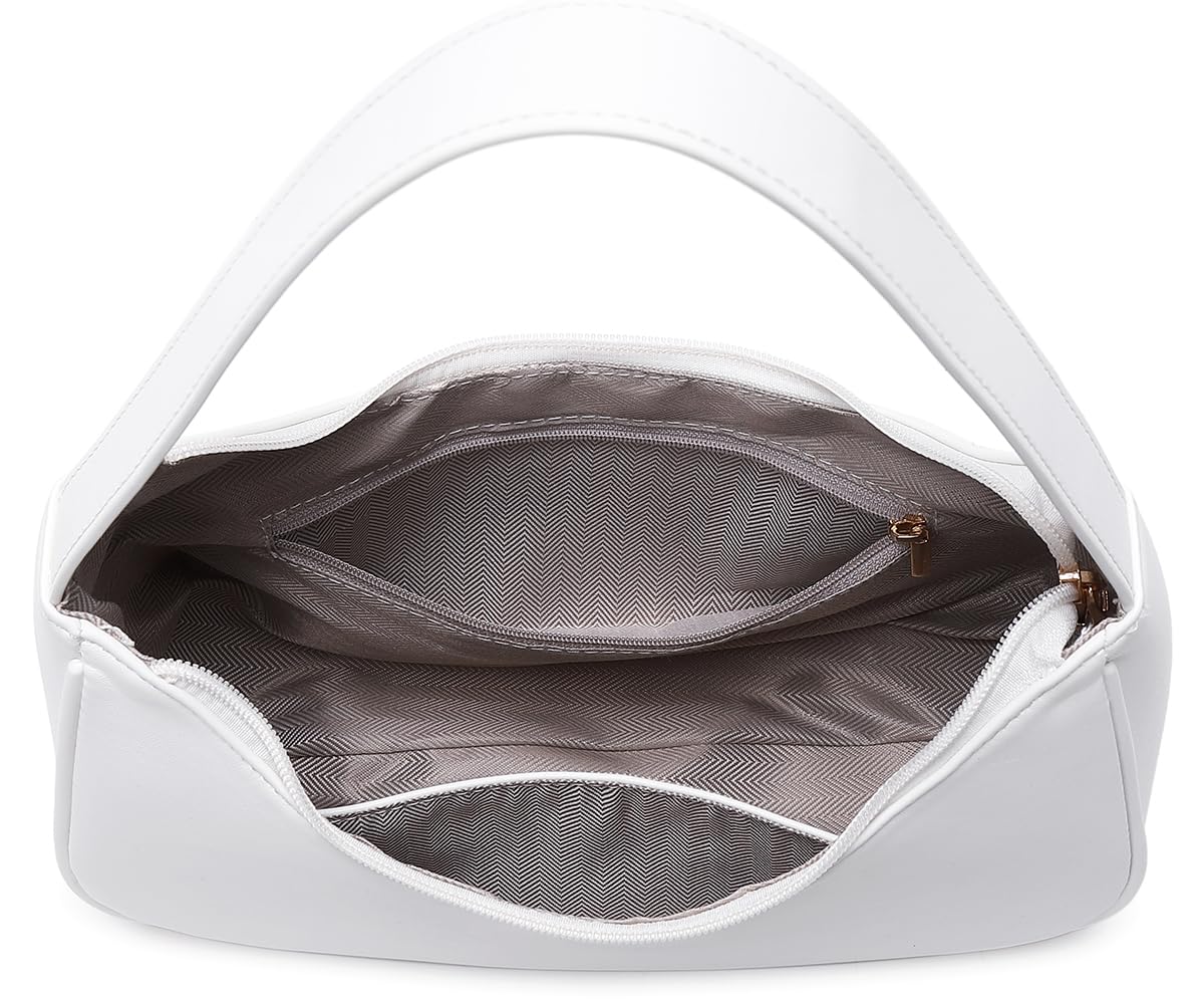 Fashion shoulder Bag for Women's Cute Hobo Tote Handbag Mini Clutch Underarm Purse for Daily Use/Work/Travel/Casual Outings (White GP)