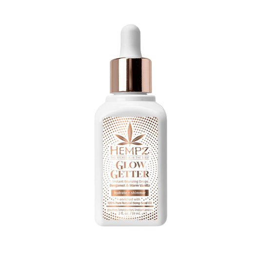 Hempz NEW Glow Getter Instant Bronzing Drops, Dewy Face Bronzer, Hydrating Shimmer, 2 oz. Beauty & Personal Care Hempz