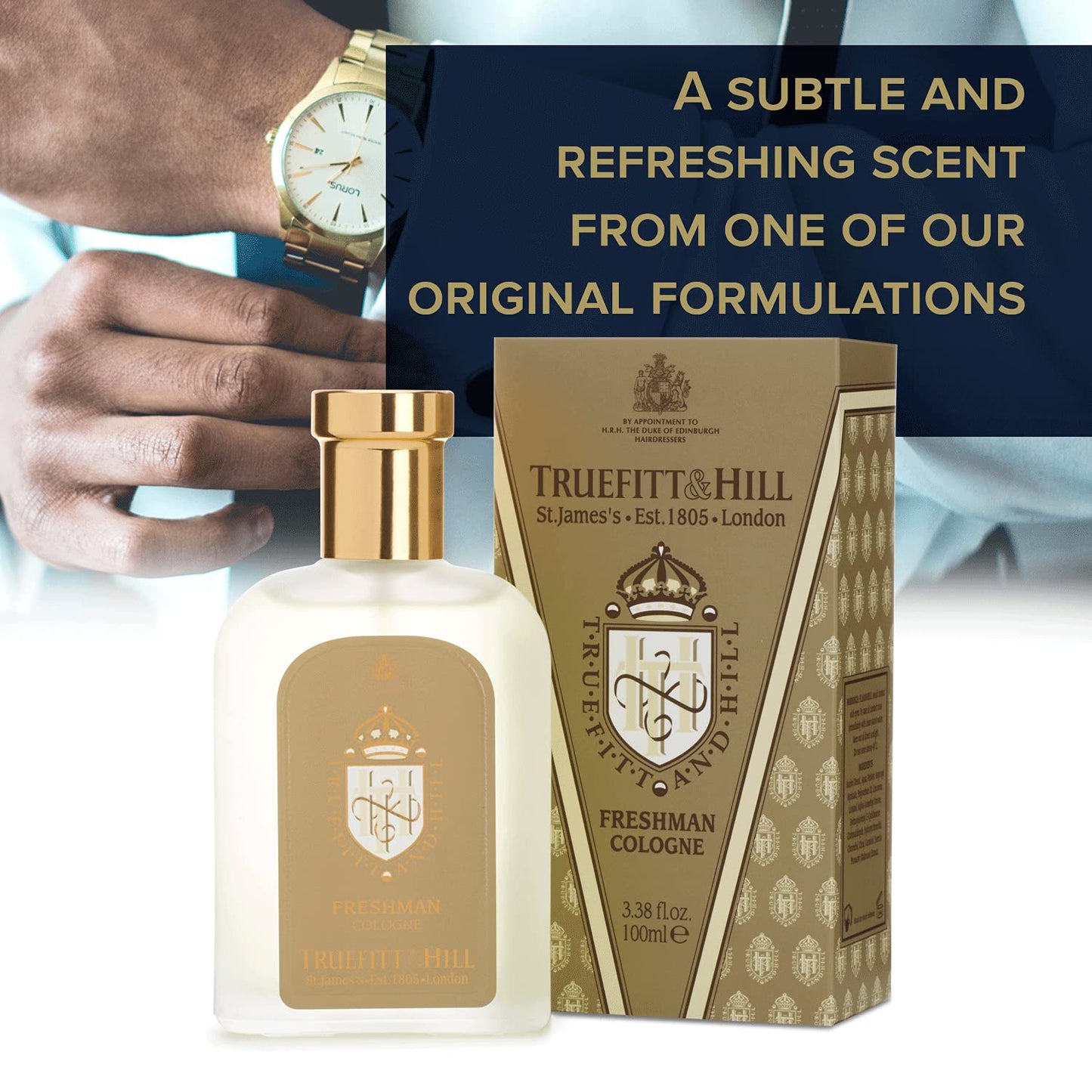 Truefitt & Hill Luxury Cologne - Freshman - Premium Long-Lasting Citrus and Bergamot Men's Fragrance Presented in a Beautifully Etched Traditional