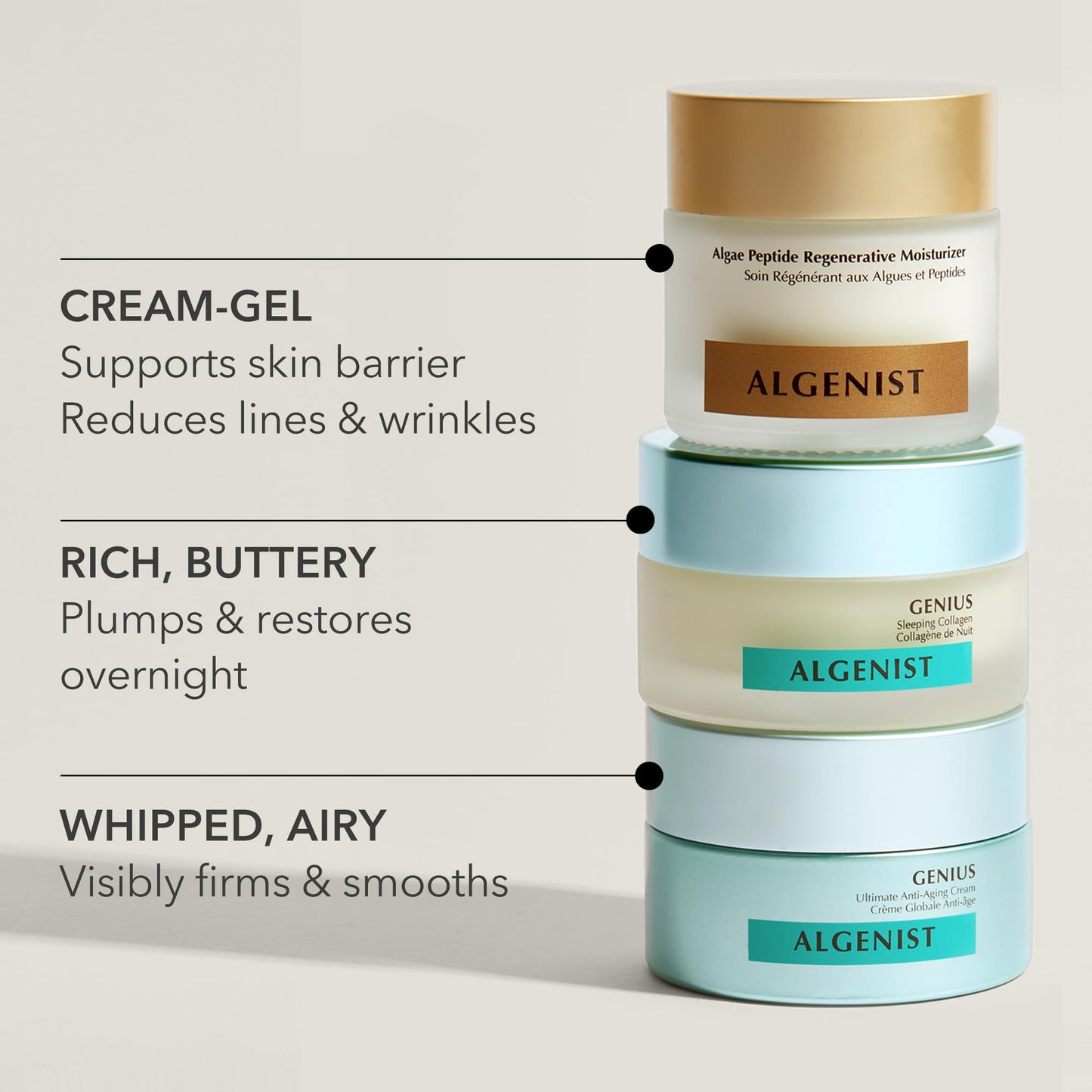 Algenist GENIUS Ultimate Anti-Aging Face Cream - Restoring Collagen Cream to Smooth, Brighten + Help Improve Skin's Radiance - Formulated