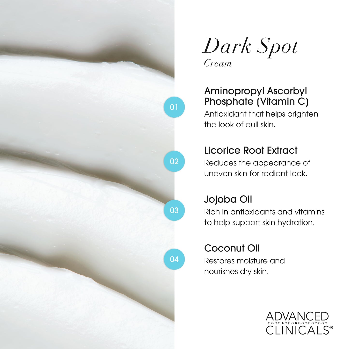 Advanced Clinicals Dark Spot Vitamin C Cream For Face, Hand, & Body Lotion, Anti Aging Therapeutic Skin Care Moisturizer Lotion Reduces Appearance