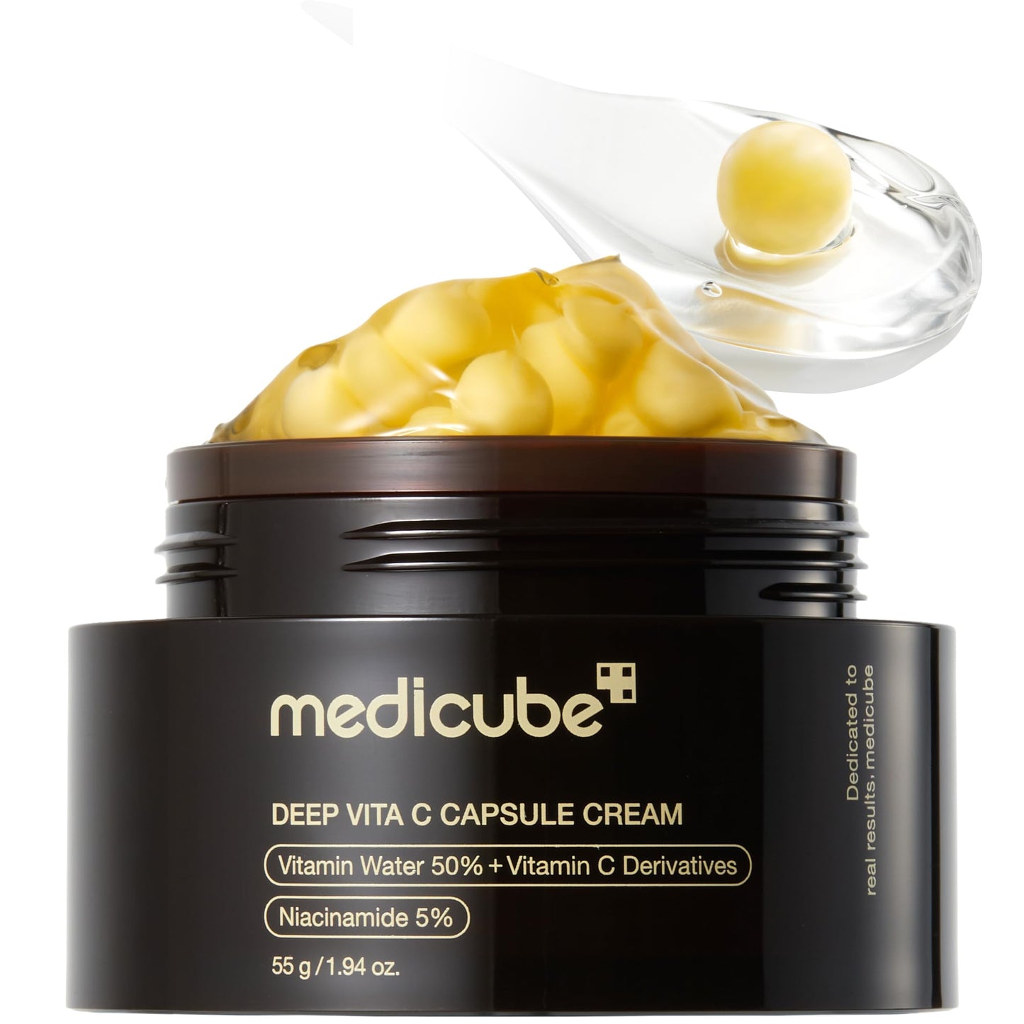 medicube Capsule Cream with Deep Vitamin C | Liposome Vitamin C Golden Capsule for Radiance & Firm-Looking Skin | Hydrating Glow Gel Texture | Korean Beauty and Personal Care medicube