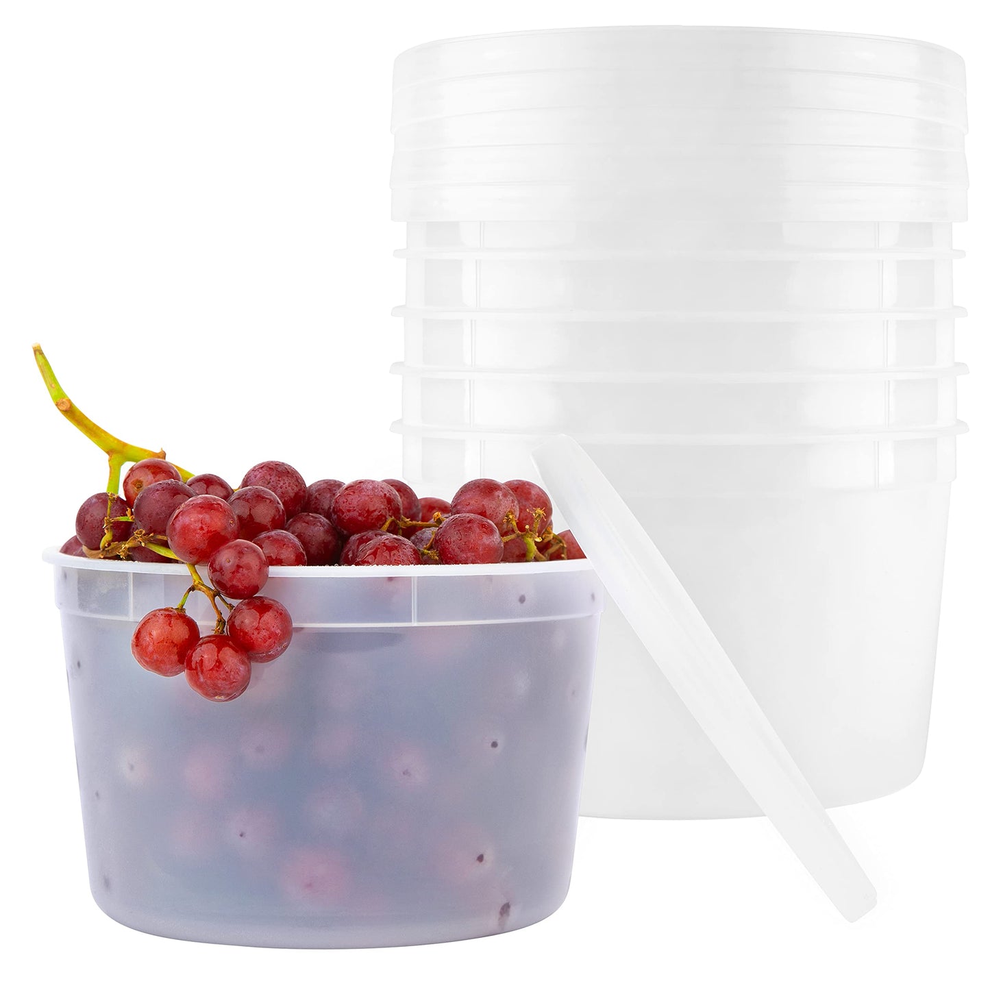 BluShine [12 Sets - 64 oz.] Plastic Deli Food Storage Containers with Airtight Leak Proof Lids - Washable And Reusable - Recyclable BPA-Free…