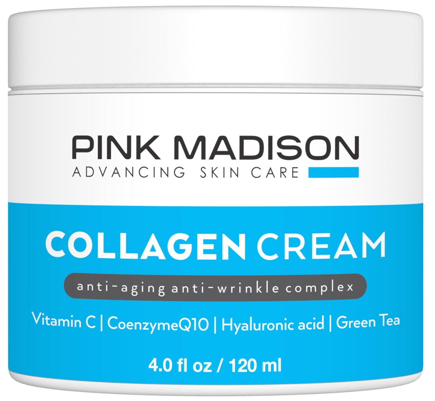 Pink Madison Skin Tightening Collagen Serum Cream with Hyaluronic Acid Anti Aging Face Treatment Fine Lines Wrinkles Men Women 4 Ounce Jar Beauty & Personal Care Pink Madison