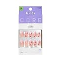 Kiss Core, Press On Nails, Nail glue included, 'Signature', Pink, Medium Size, Almond Shape, Includes 32 Nails, 2g Glue, 1 Manicure Stick, 1 Mini File Beauty & Personal Care KISS