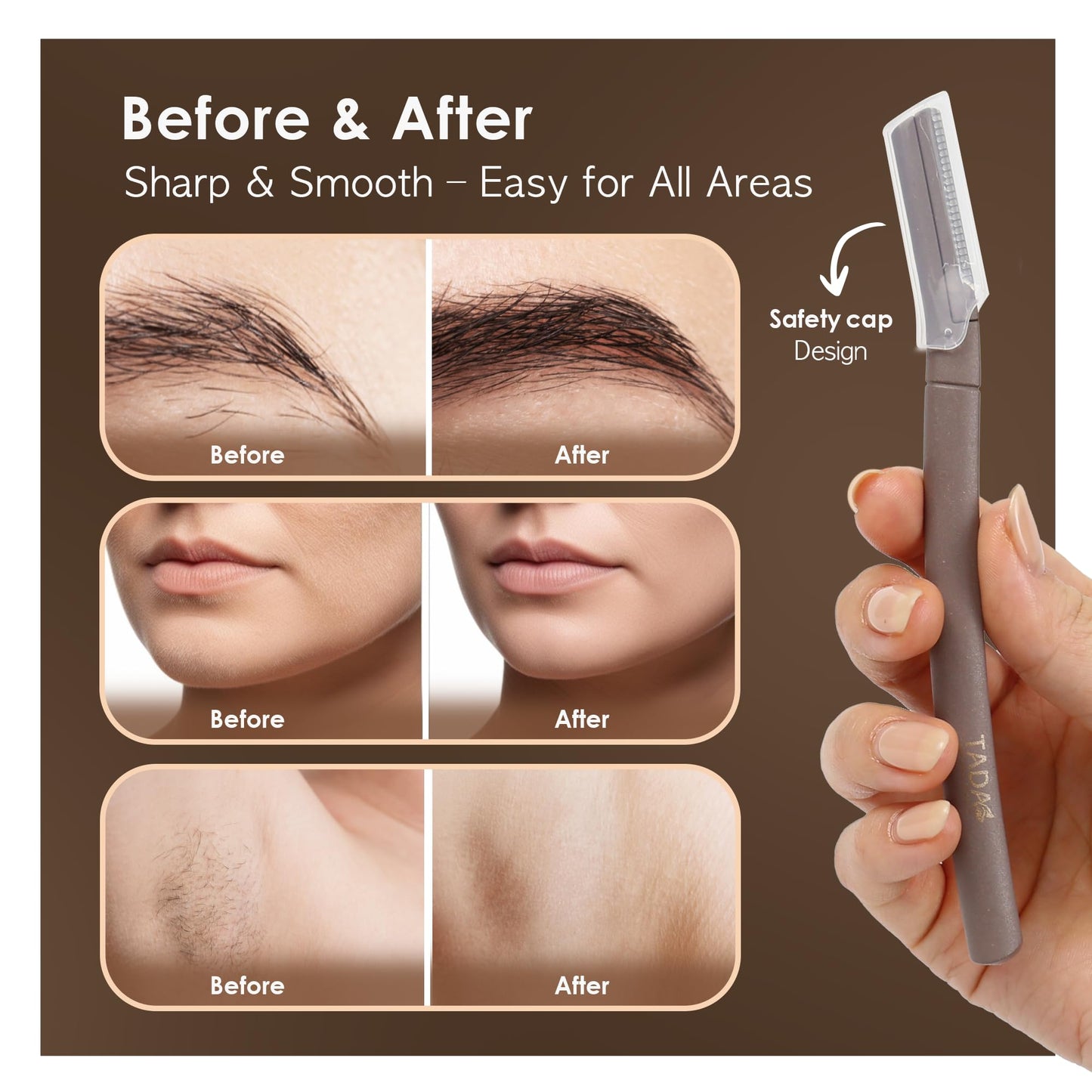 TADA BEAUTY Biodegradable Dermaplaning Tool 12pk, Face Eyebrow Face Razors, Face Shaver & Exfoliating (Lavender) Beauty and Personal Care TADA BEAUTY