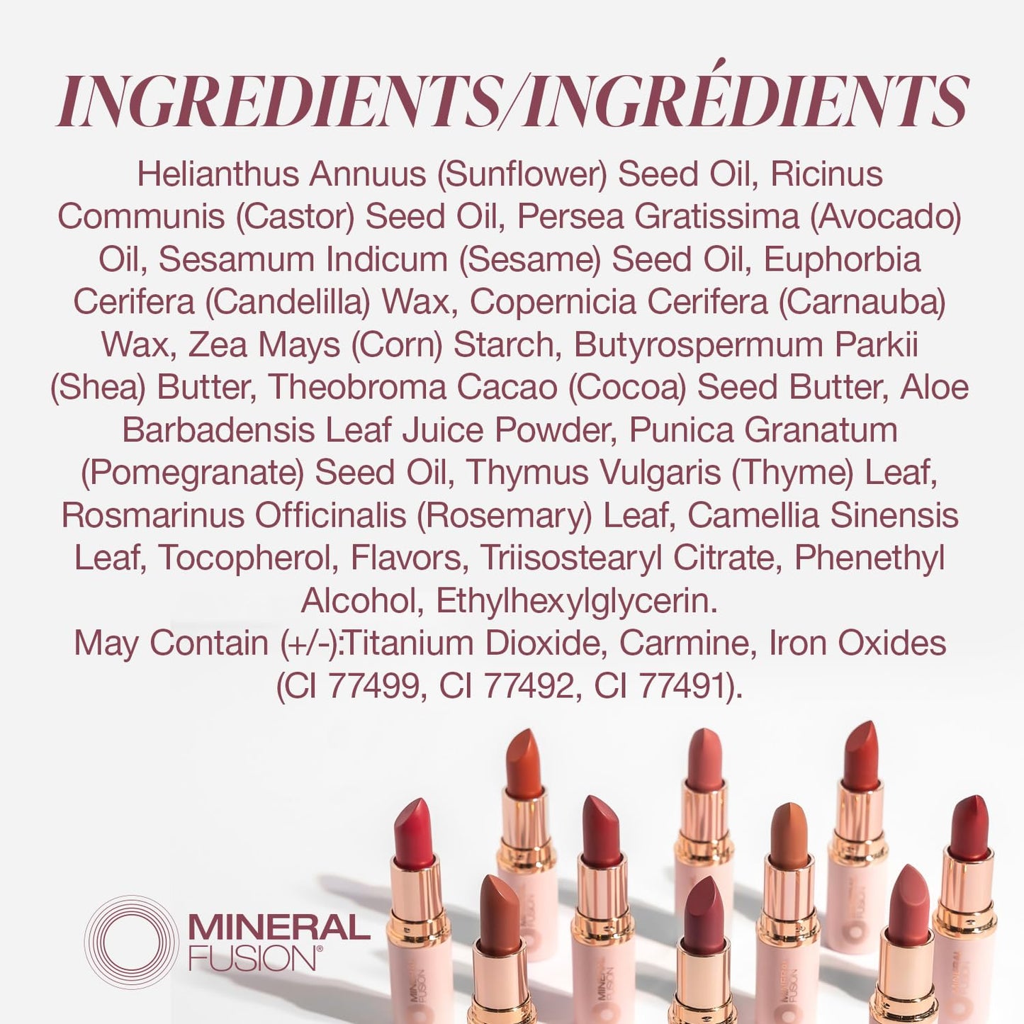 Mineral Fusion Long-Lasting Lipstick, Vivid & Smudge-Free Lip Color with Avocado Oil, Cocoa Seed Butter, Free of FD&C Dyes, Paraben and Gluten, Paloma