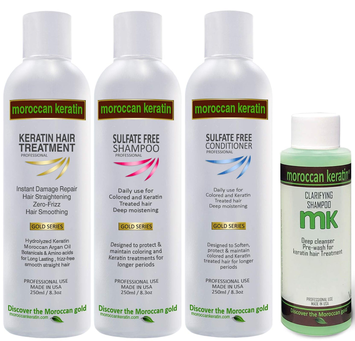 Moroccan Keratin Gold Series Brazilian Keratin Hair Treatment Blowout Smoothing Straightening Hair Professional Salon Grade Long Lasting Natural