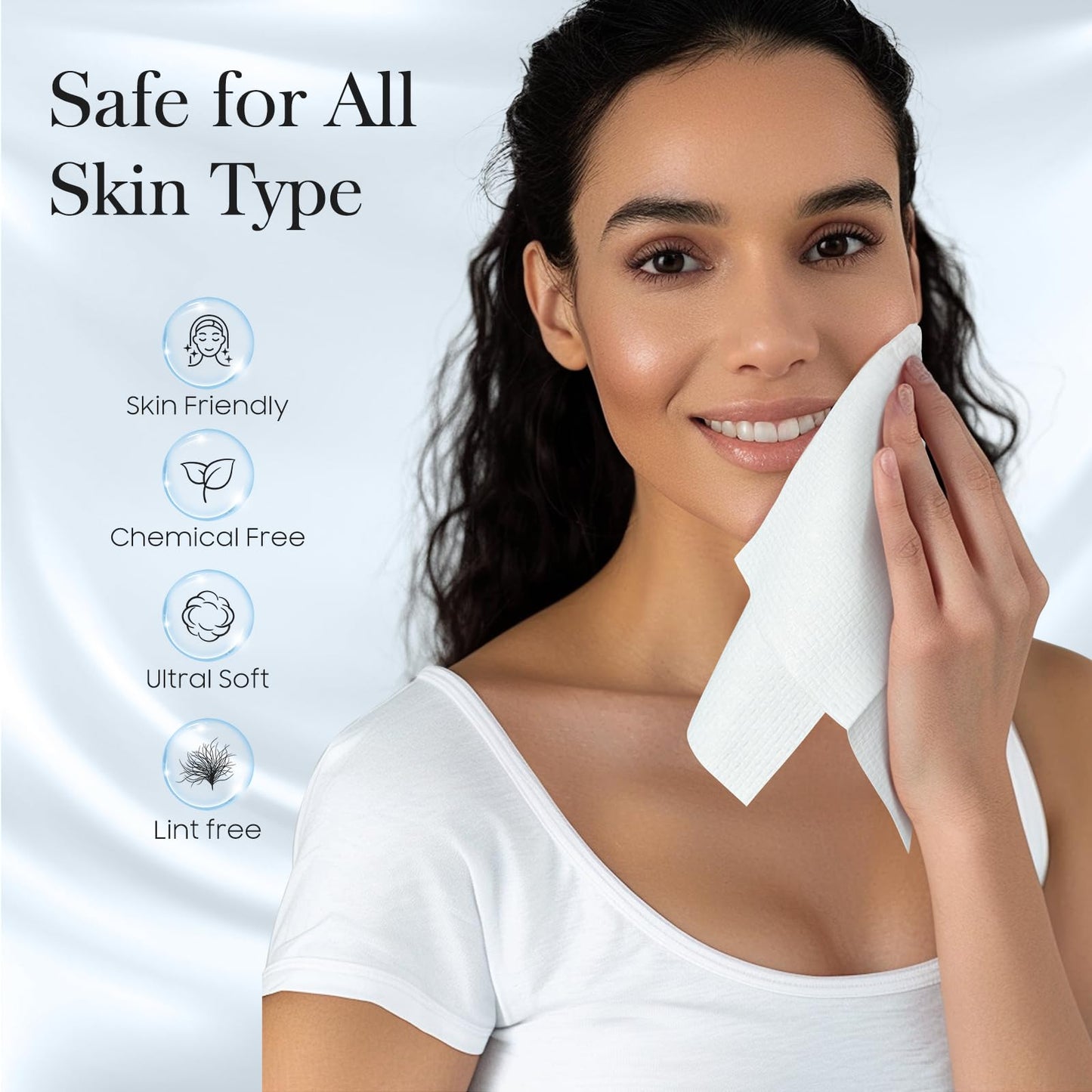 Fygrip 2 Pack of 50 count XL Disposable Face Towels 10” x 12”, 100% Viscose Fibre, Soft & Skin Friendly Face Towelettes Disposable, Facial Tissue Beauty and Personal Care FYGRIP