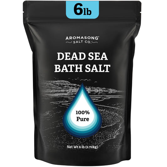 Aromasong Dead Sea Salt Bath Soak 6 Lbs. Bulk Pack - 100% Natural Dead Sea Salts for Soaking, Relaxation, and Detoxification of Skin, Dead Sea Salts