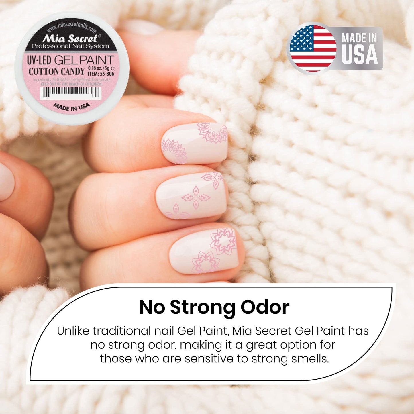 Mia Secret Professional Nail System UV/LED Gel Paint - 5 grams (Cotton Candy) Beauty & Personal Care Mia Secret