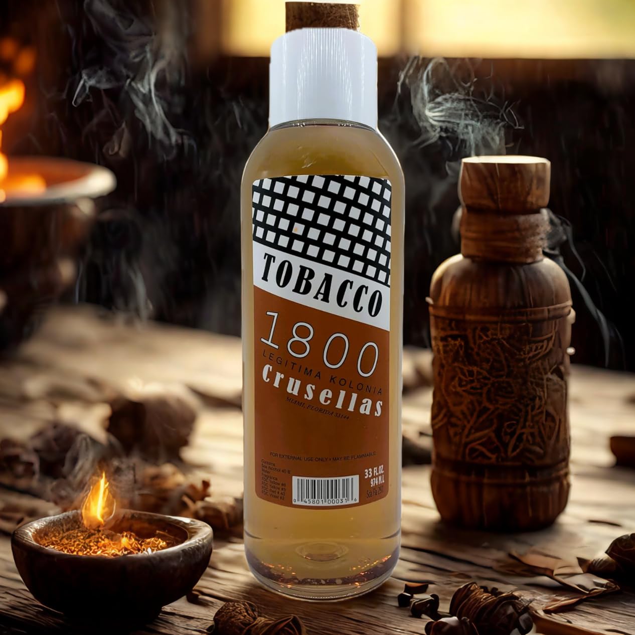 Crusellas Legitima Agua de Kolonia 1800 Tobacco Splash Cologne 33 Fl. Oz.