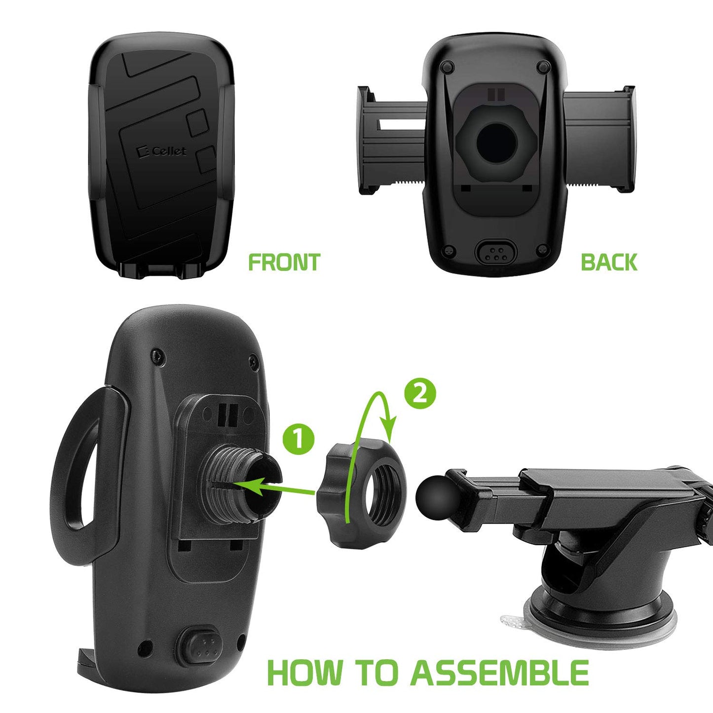 Cellet Windshield/Dash Phone Mount Suction Cup Compatible/Replacement for iPhone 11 Pro Max 11 Pro Xs Xs Max Xr X Samsung Note10 10+ 9 Galaxy S20…