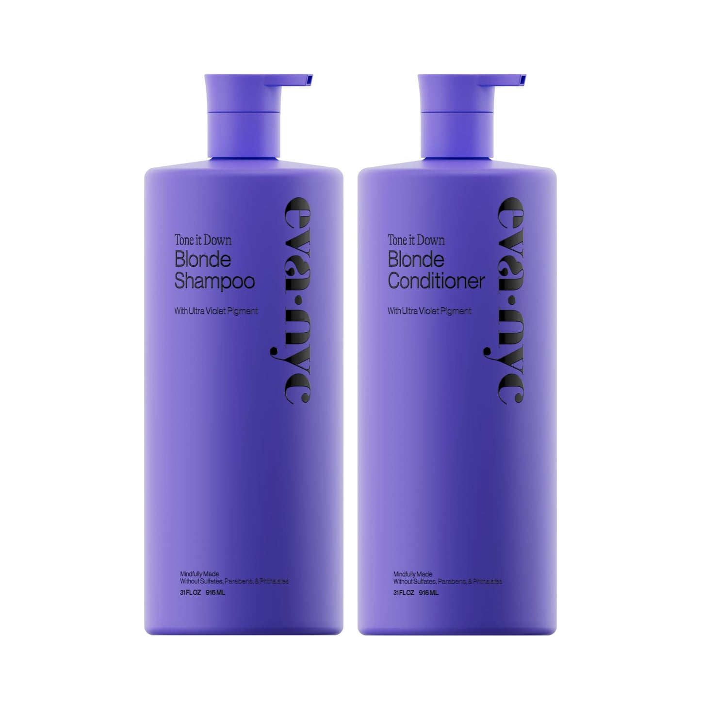 Eva NYC Purple Shampoo and Conditioner Set - Gentle, Anti-Brass Formula for Blonde, Gray, and Lightened Hair - Adds Shine, and Deep Conditions