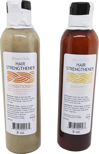 African Chebe Shampoo & Conditioner Hair Strengthener Set [Natural - 8 oz.]