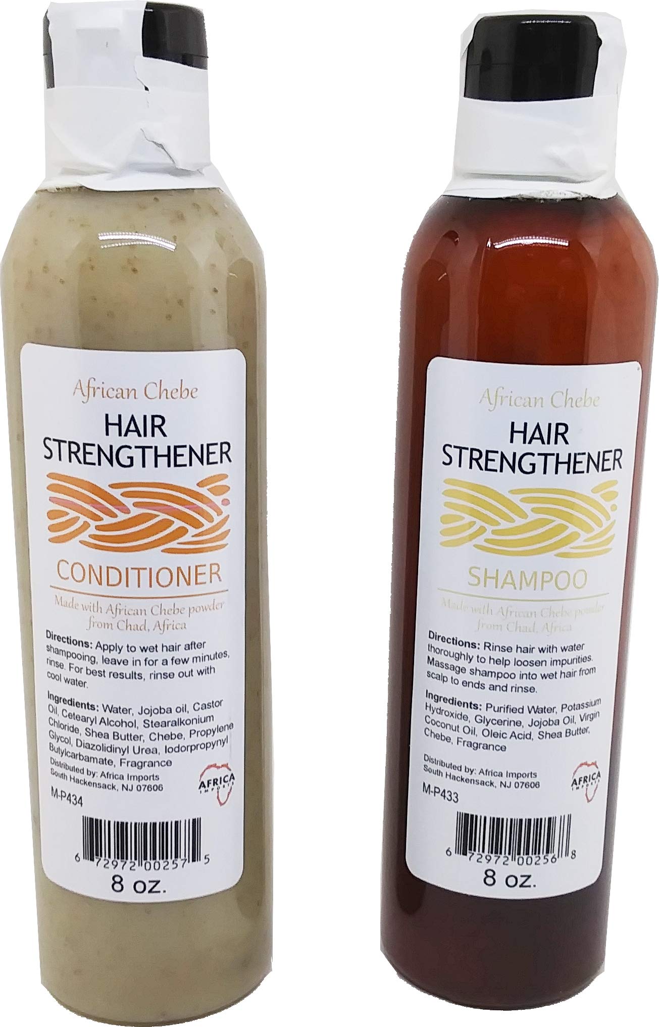 African Chebe Shampoo & Conditioner Hair Strengthener Set [Natural - 8 oz.]