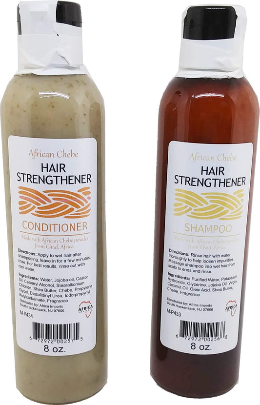 African Chebe Shampoo & Conditioner Hair Strengthener Set [Natural - 8 oz.]