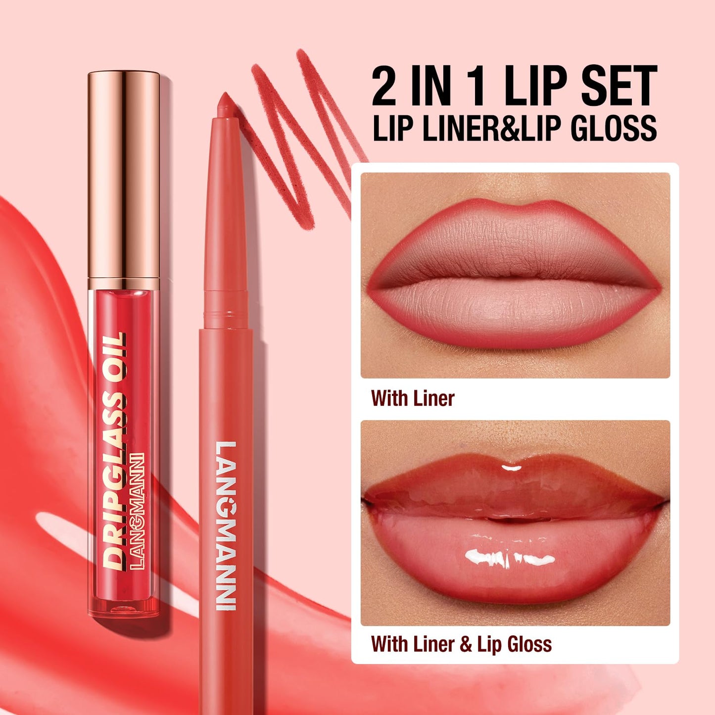 6pcs Hydrating Lip Oils + Lip Liner Pencil Lip Combo Sets, 24H Long-Lasting Lip Kit with Lip Liner and Gloss, Nourishing, Non-Sticky Tinted Stain Lip Beauty and Personal Care BestLand