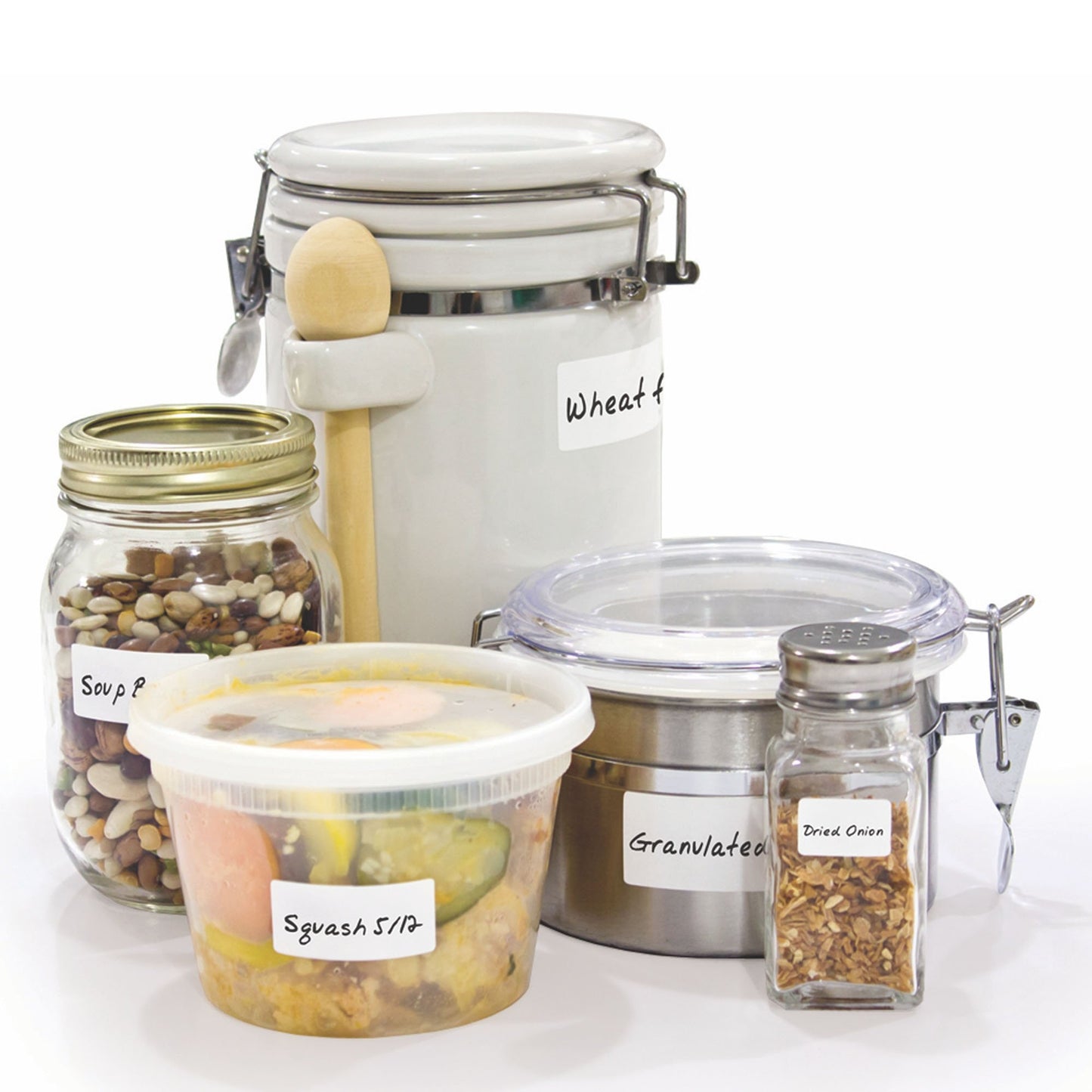 Jokari Erasable Food Storage Labels 2 Pack - 140 Reusable Stickers with Marker and Eraser - Dishwasher Freezer Microwave Safe Adhesive for Plastic…