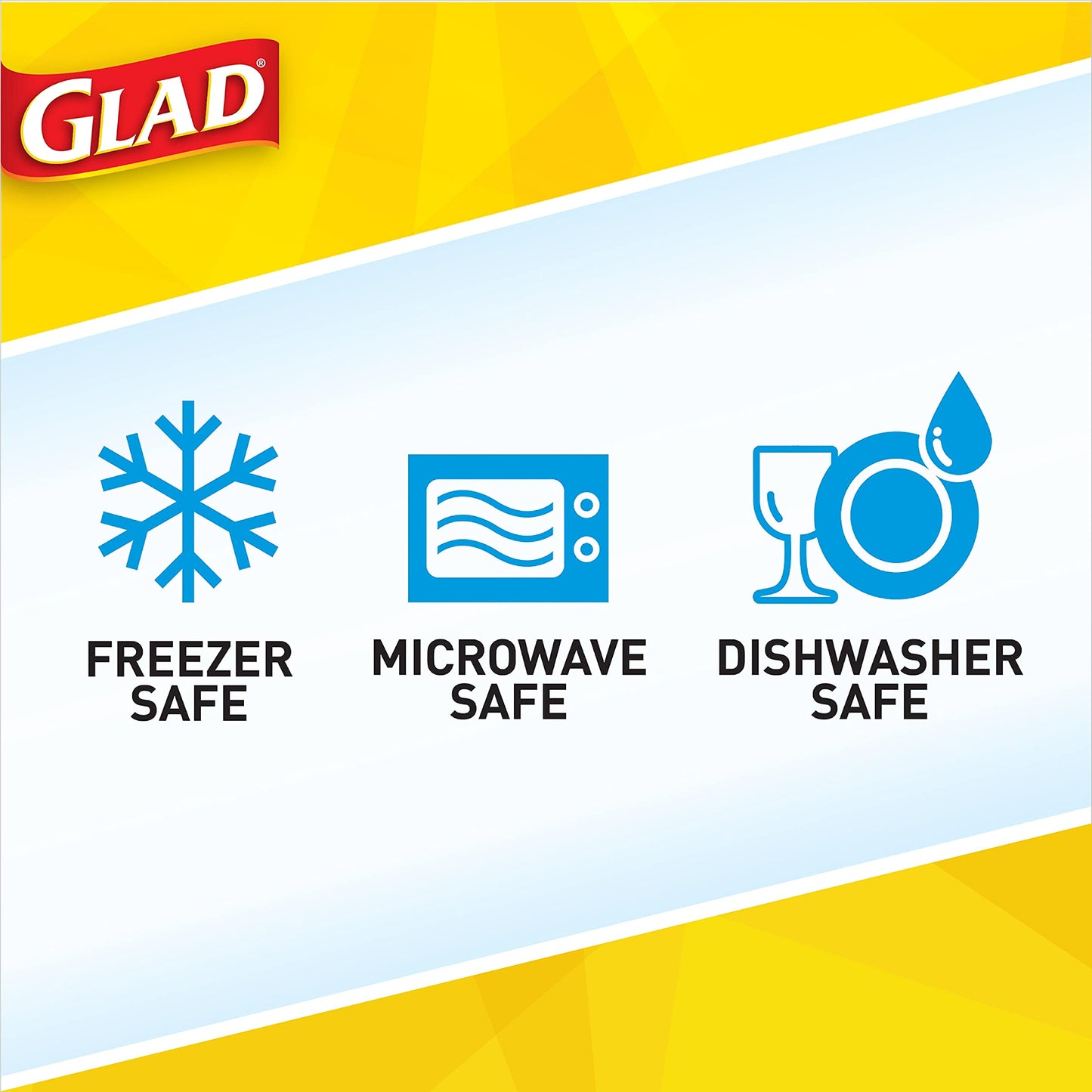 Glad GladWare Design Series Food Storage Containers - Medium Rectangle - Meal Container Holds up to 24 Ounces of Food - Lock Tight Seal, 4 Count