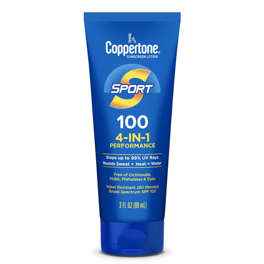 Coppertone SPORT Sunscreen Lotion Broad Spectrum SPF 100 (3 Fluid Ounce) (Packaging may vary)