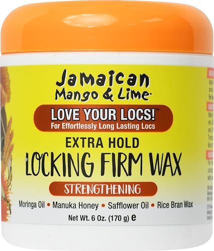 Jamaican Mango & Lime Love Your Locs Locking Firm Wax - Strong Hold Styling Wax for Locs, Twists & Braids - Strengthens, Conditions & Hydrates 6 oz