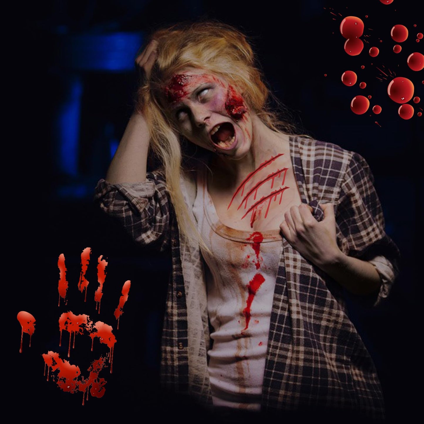 Halloween Blood Splatter Fake Blood Washable Spray, Bloody Fake Blood for Costume Zombie Vampire and Monster Dress Up Cosplay, Fake Blood Spray is