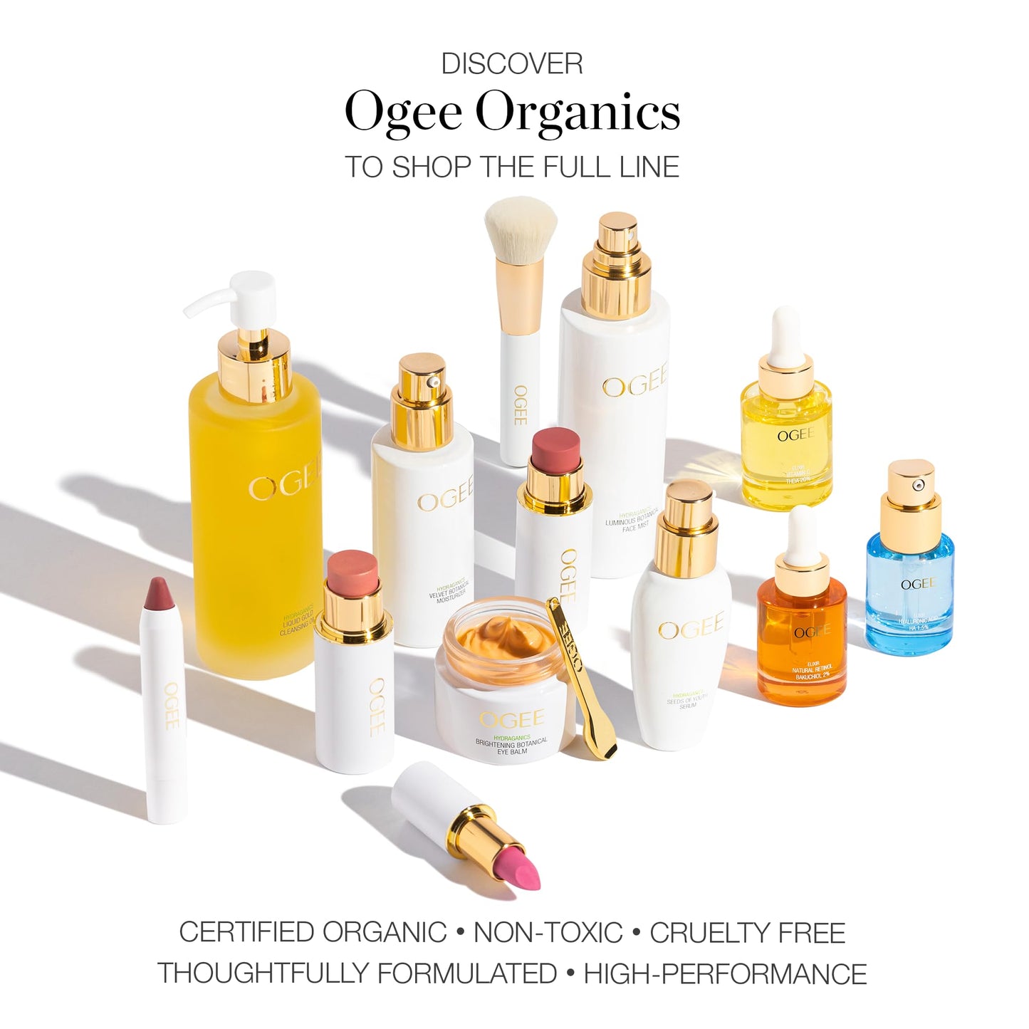 Ogee Face Stick Radiant Collection Trio - Contour Stick Makeup Collection - Certified Organic Contour Palette - Includes Bronzer Stick, Blush Stick