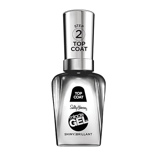 Sally Hansen Miracle Gel™, Shiny Top Coat, Long Lasting, Gel-Like Formula, No UV Lamp Needed, Clear Nail Polish