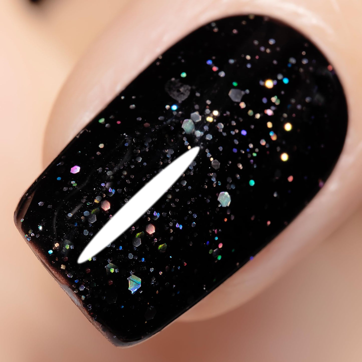 YTD Likomey Gel Nail Polish,15ml Sparkling Colorful Chunky Black Glitter Gel,Shiny Fall Winter Salon Home DIY Soak Off UV Manicure and Pedicure