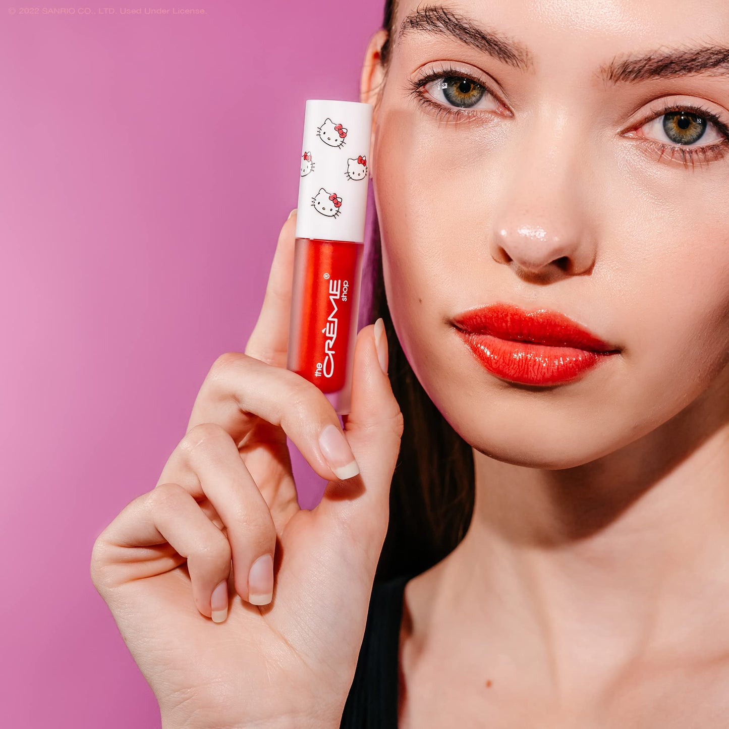 The Crème Shop x Hello Kitty | Kawaii Kiss Moisturizing Lip Oil - Apple | Ultra Hydrating Lip Moisturizer | Sheer Red Tinted Lip Gloss