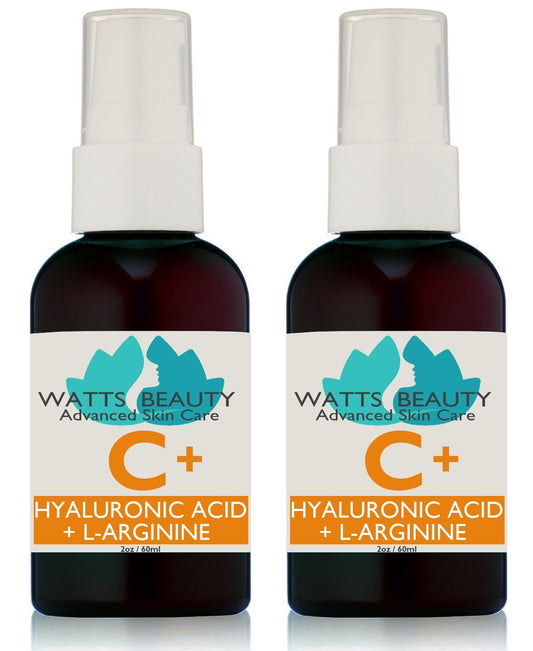 Watts Beauty Supercharged Vitamin C Serum with Moisturizing Hyaluronic Acid - Advanced Antioxidant Face and Body Serum - 4 oz