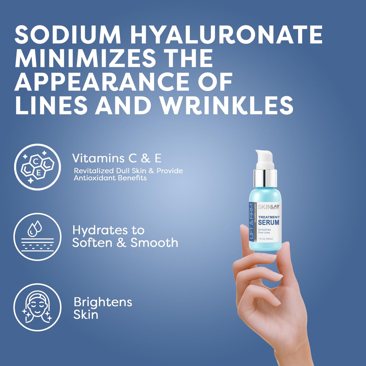 SKIN LAB Lift & Firm Serum - Collagen, Vitamin C & E, Dark Spot & Acne Scar Treatment, Hydrating Formula for Women, 1 oz